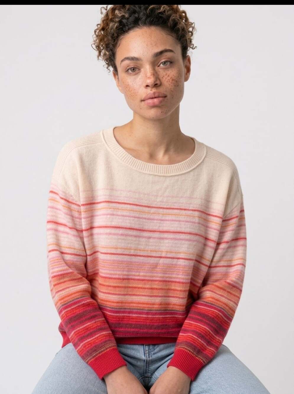 Saturday Sunday By Anthropologie Striped Cashmere Sweater Size M